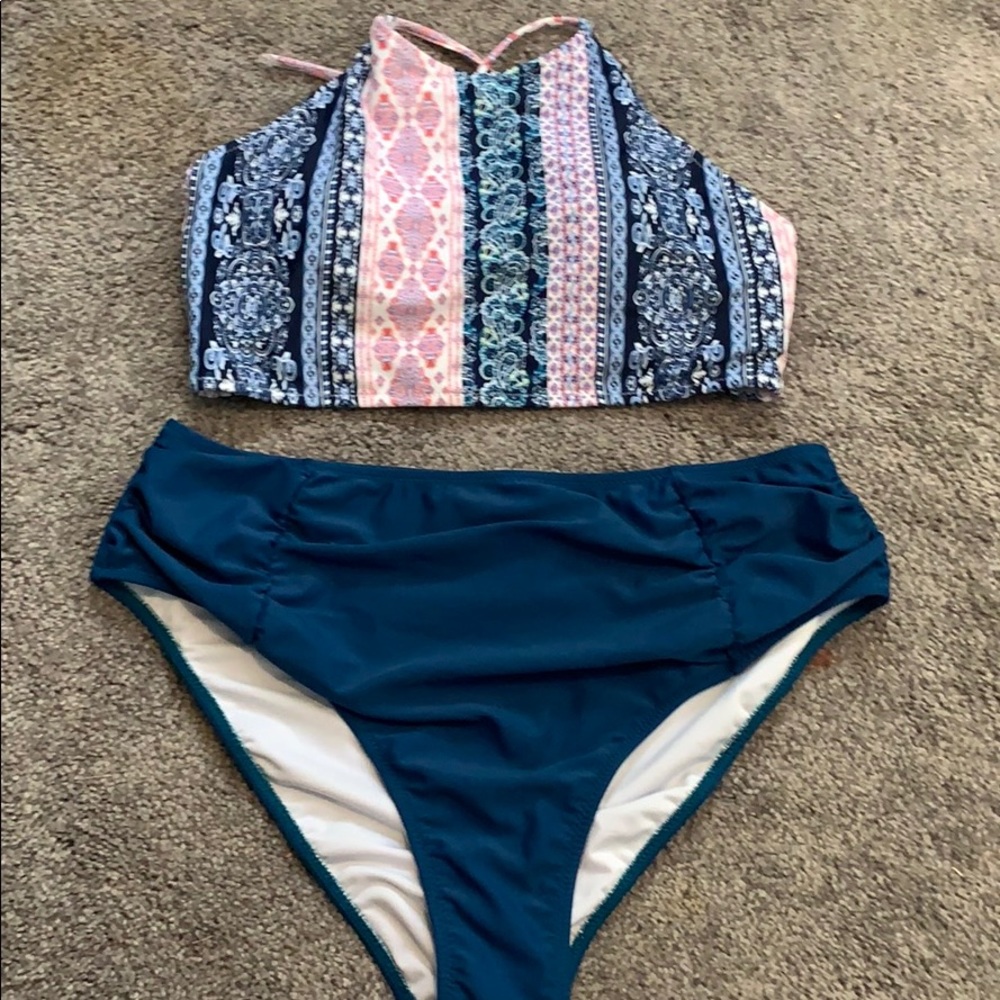 CUPSHE 2 piece high waisted bathing suit